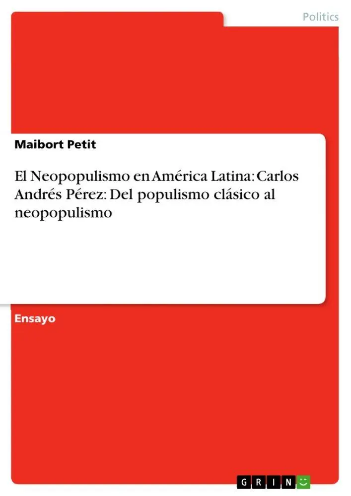 Cover: 9783640681945 | El Neopopulismo en América Latina: Carlos Andrés Pérez: Del...