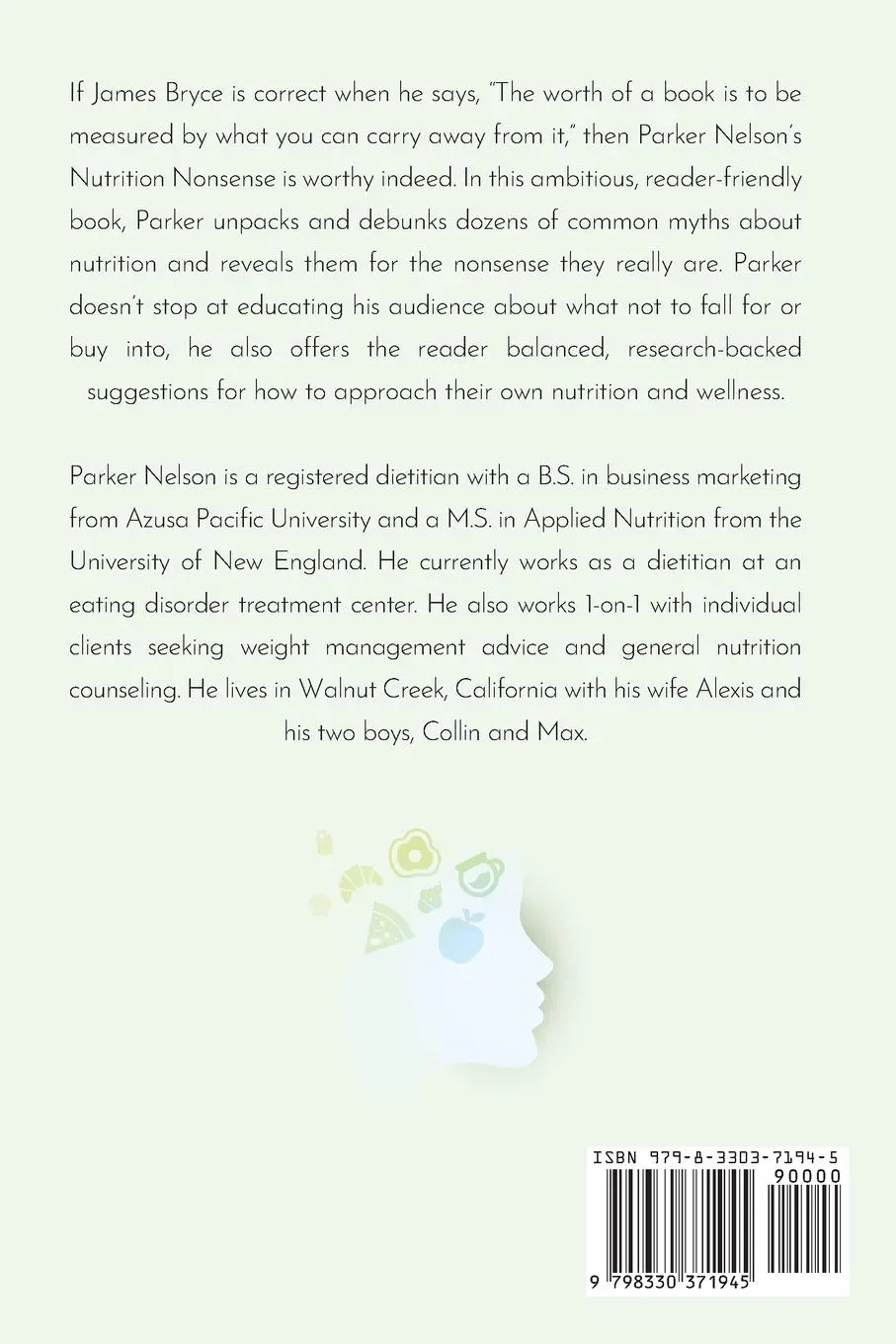 Rückseite: 9798330371945 | Nutrition Nonsense | Parker Nelson | Taschenbuch | Englisch | 2024