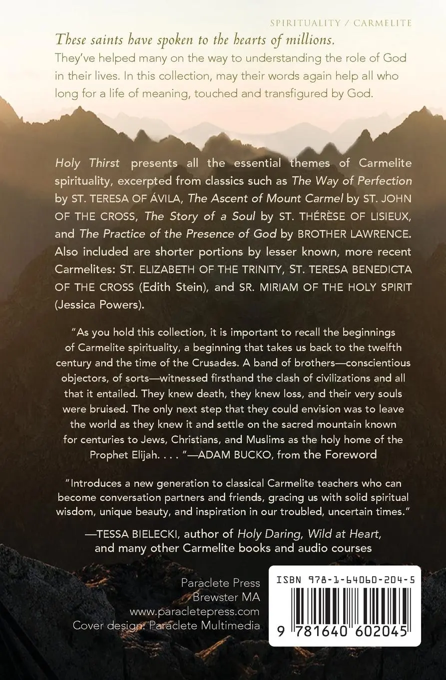 Rückseite: 9781640602045 | Holy Thirst | Essentials of Carmelite Spirituality | Press | Buch