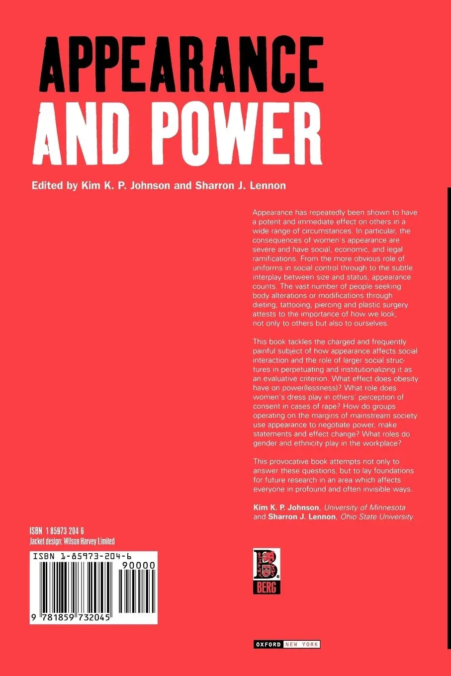 Rückseite: 9781859732045 | Appearance and Power | Kim K. P. Johnson (u. a.) | Taschenbuch | 1999