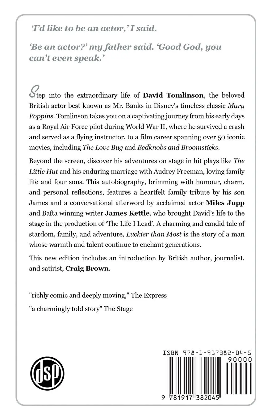 Rückseite: 9781917382045 | Luckier Than Most | David Tomlinson | Taschenbuch | Englisch | 2025