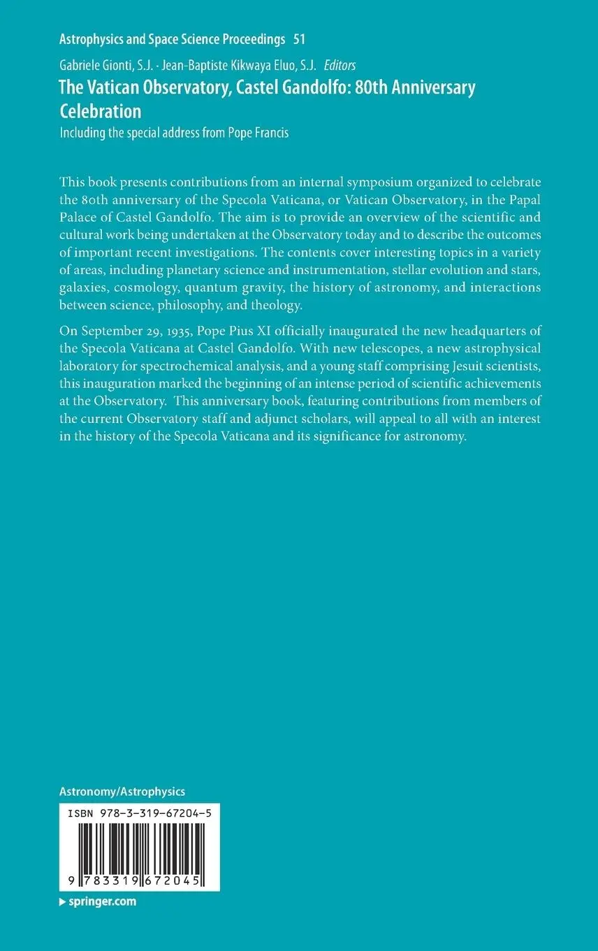 Rückseite: 9783319672045 | The Vatican Observatory, Castel Gandolfo: 80th Anniversary Celebration