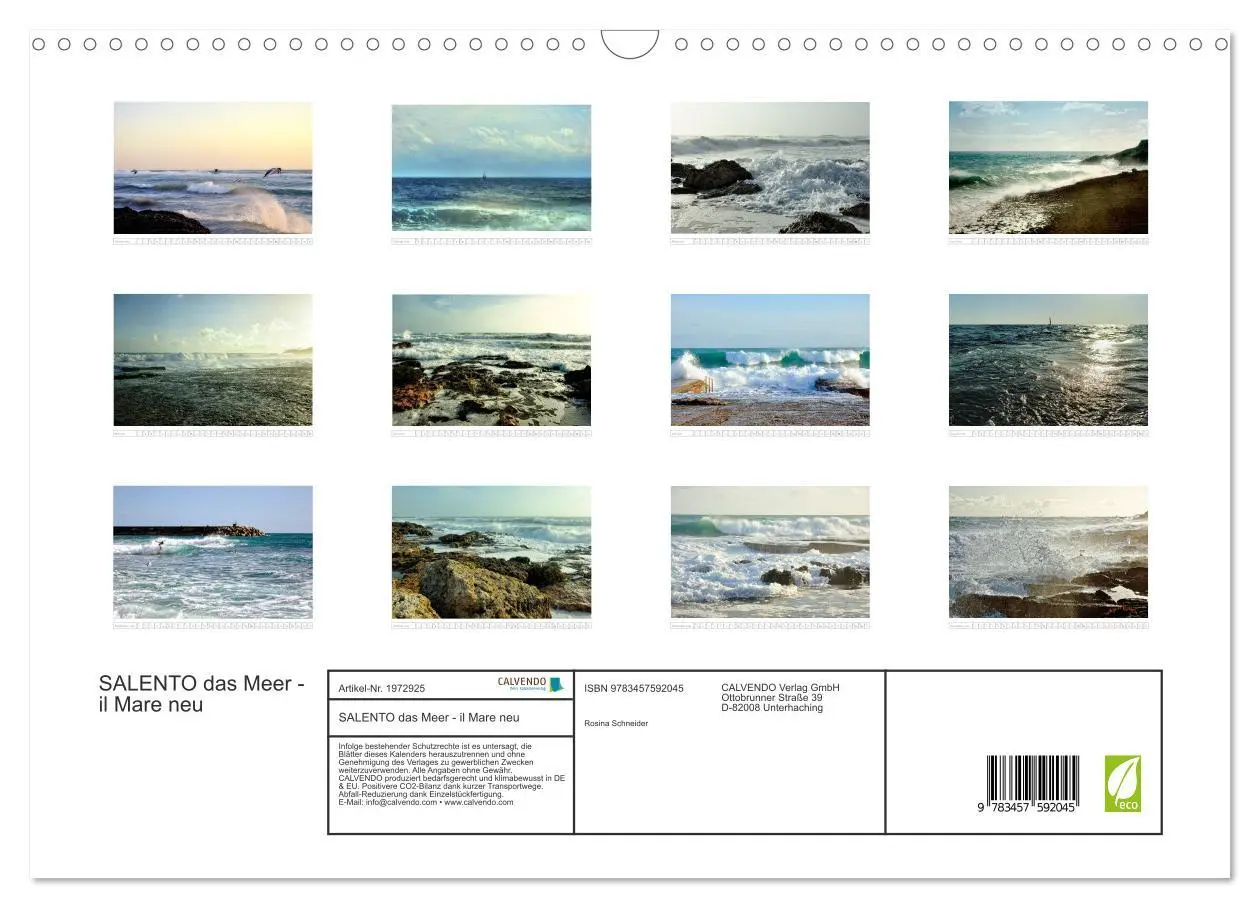 Bild: 9783457592045 | SALENTO das Meer - il Mare neu (Wandkalender 2026 DIN A3 quer),...
