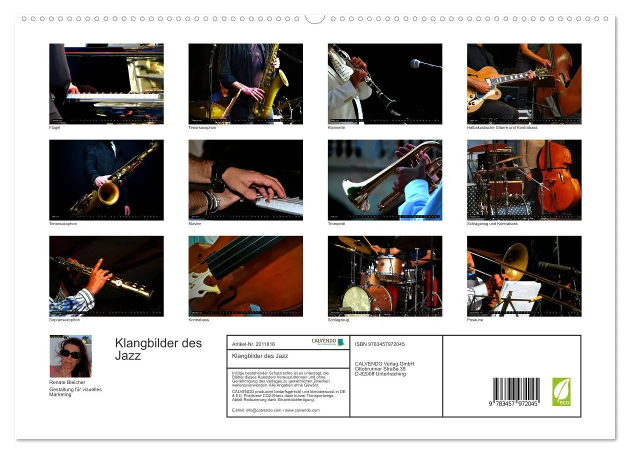 Bild: 9783457972045 | Klangbilder des Jazz (hochwertiger Premium Wandkalender 2026 DIN A2...