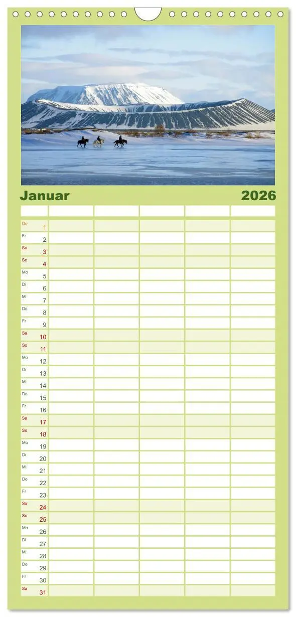 Bild: 9783516512045 | Familienplaner 2026 - Die Pferde Islands mit 5 Spalten...