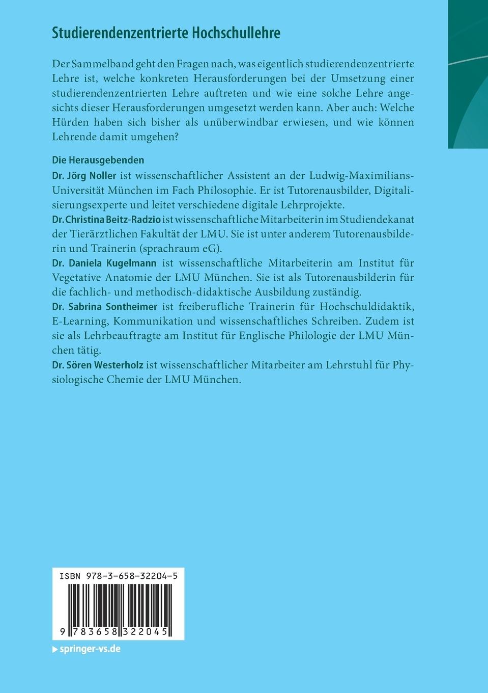 Rückseite: 9783658322045 | Studierendenzentrierte Hochschullehre | Von der Theorie zur Praxis
