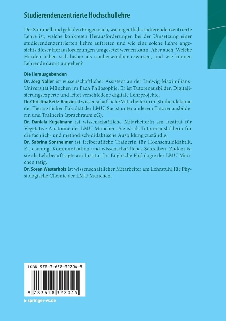 Rückseite: 9783658322045 | Studierendenzentrierte Hochschullehre | Von der Theorie zur Praxis
