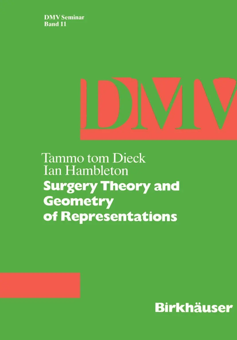Cover: 9783764322045 | Surgery Theory and Geometry of Representations | I. Hambleton (u. a.)