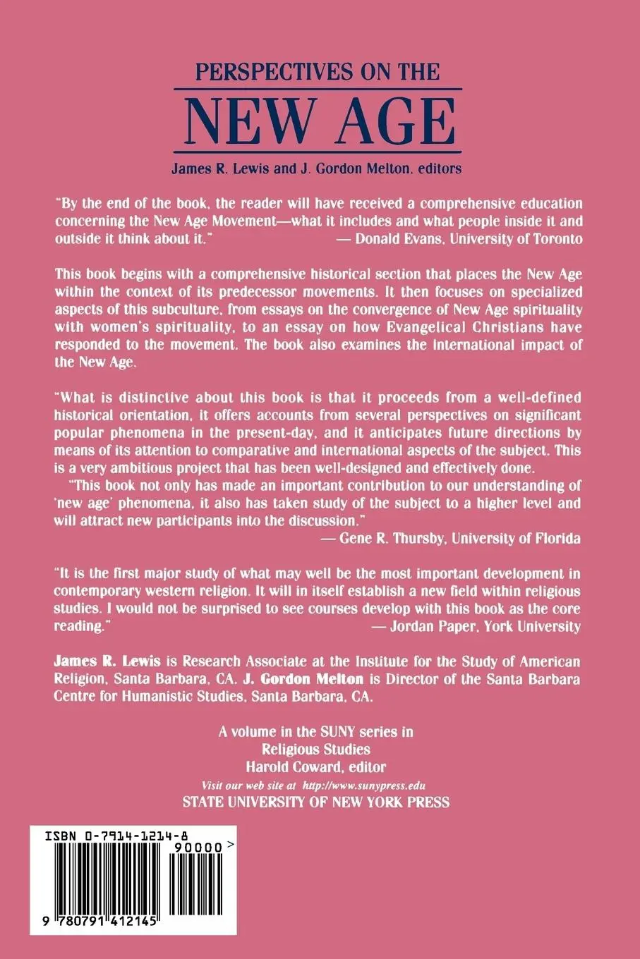 Rückseite: 9780791412145 | Perspectives on the New Age | James R. Lewis (u. a.) | Taschenbuch