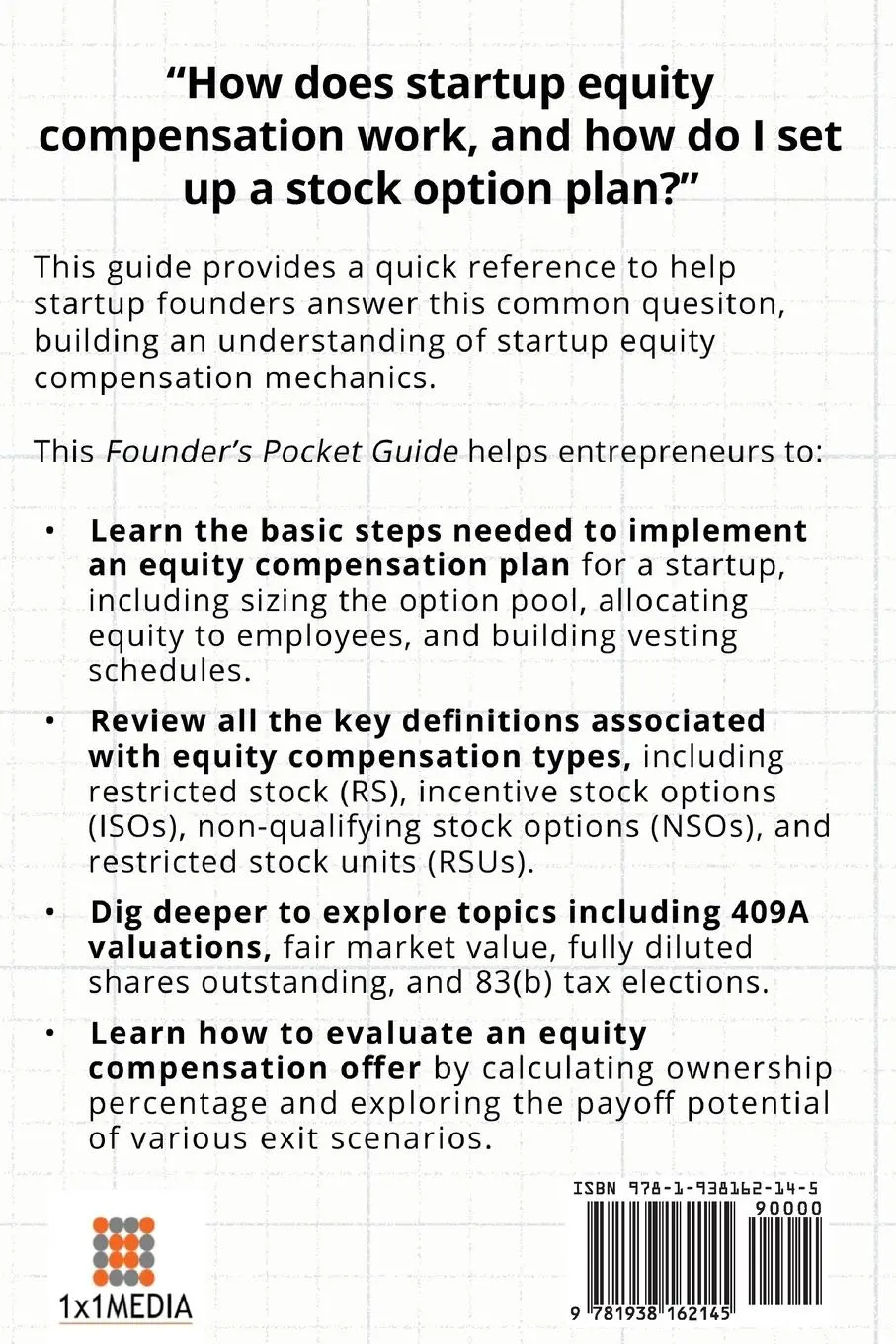 Rückseite: 9781938162145 | Founder's Pocket Guide | Stock Options and Equity Compensation | Buch