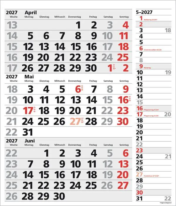 Bild: 9783819302145 | 3-Monats-Planer XL Combi 2027 | Verlag Korsch | Kalender | 12 S.