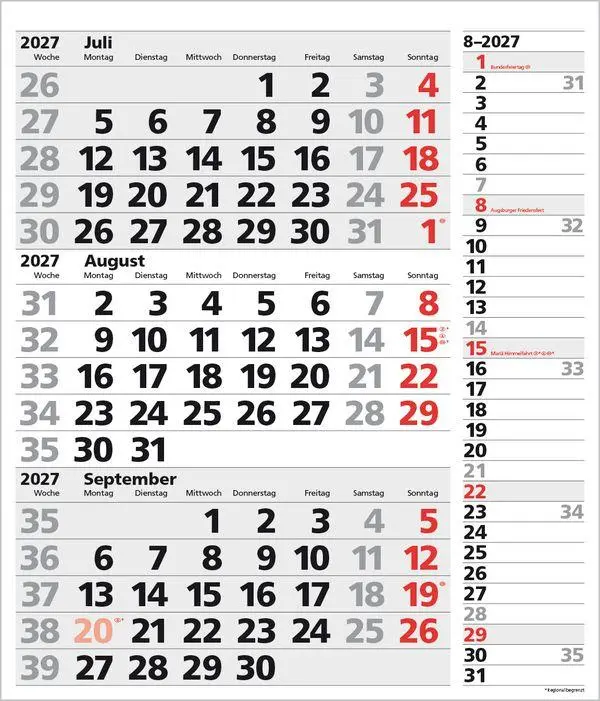 Bild: 9783819302145 | 3-Monats-Planer XL Combi 2027 | Verlag Korsch | Kalender | 12 S.