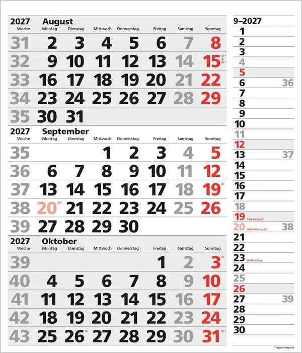 Bild: 9783819302145 | 3-Monats-Planer XL Combi 2027 | Verlag Korsch | Kalender | 12 S.