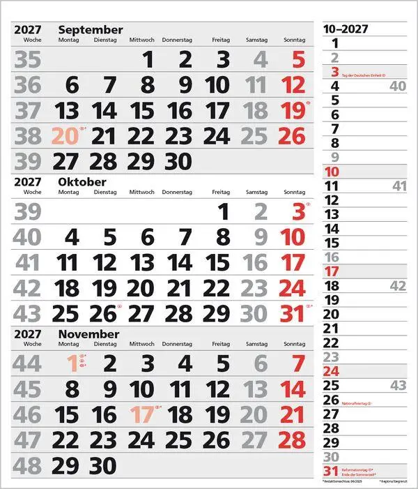 Bild: 9783819302145 | 3-Monats-Planer XL Combi 2027 | Verlag Korsch | Kalender | 12 S.