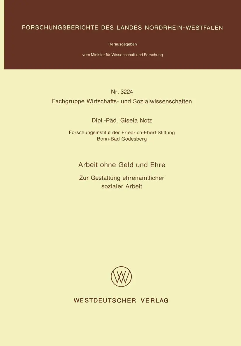 Cover: 9783531032245 | Arbeit ohne Geld und Ehre | Gisela Notz | Taschenbuch | vii | Deutsch
