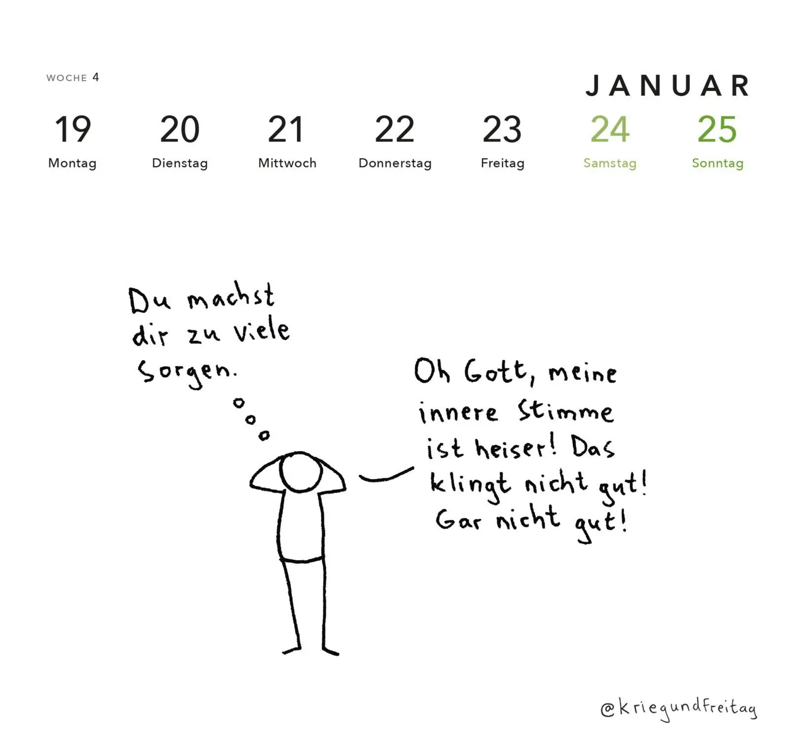 Bild: 9783830322245 | kriegundfreitag: Postkartenkalender 2026 | @Kriegundfreitag | Kalender