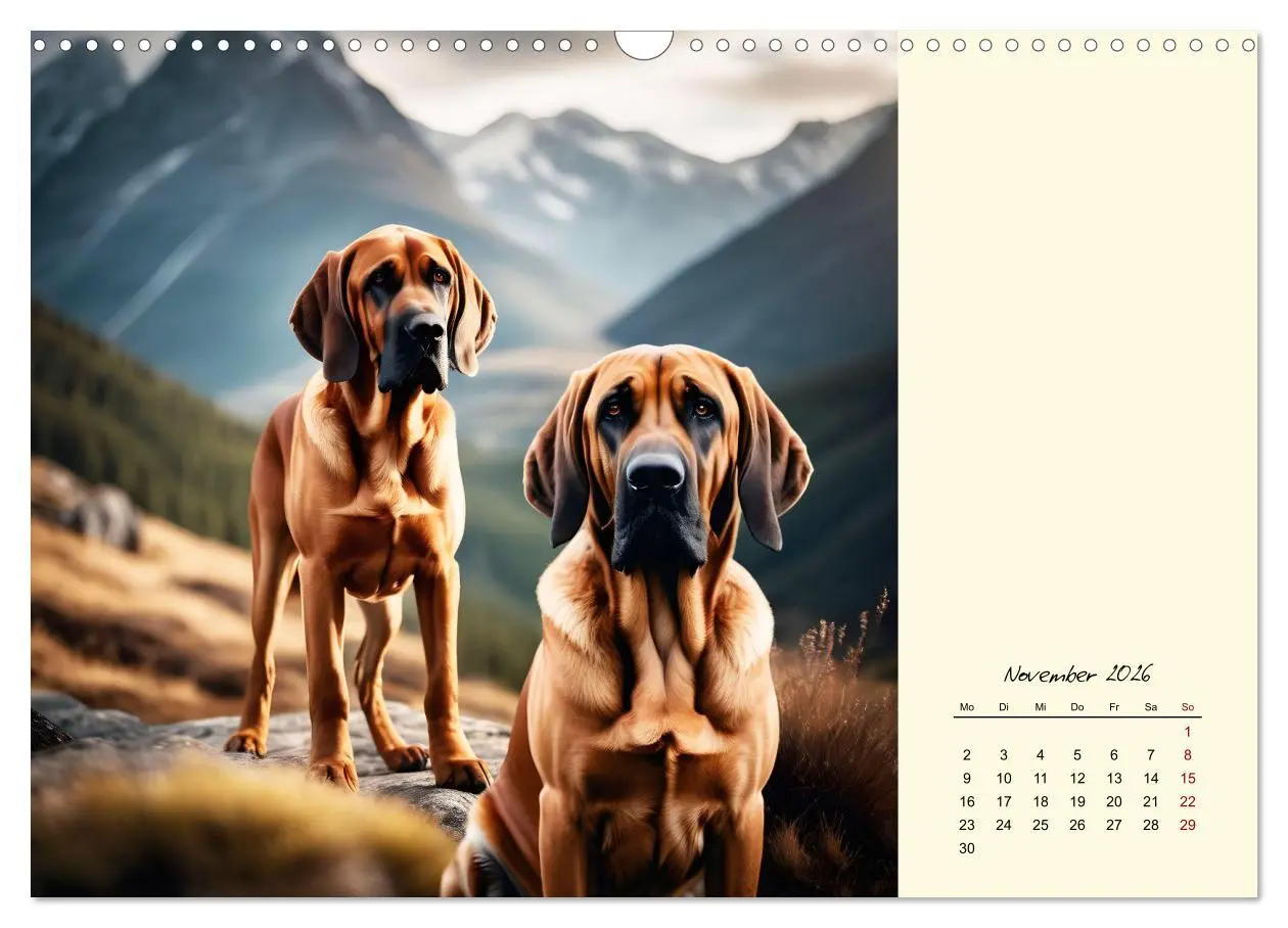 Bild: 9783457252345 | Bloodhound - Mächtige Spürnase (Wandkalender 2026 DIN A3 quer),...