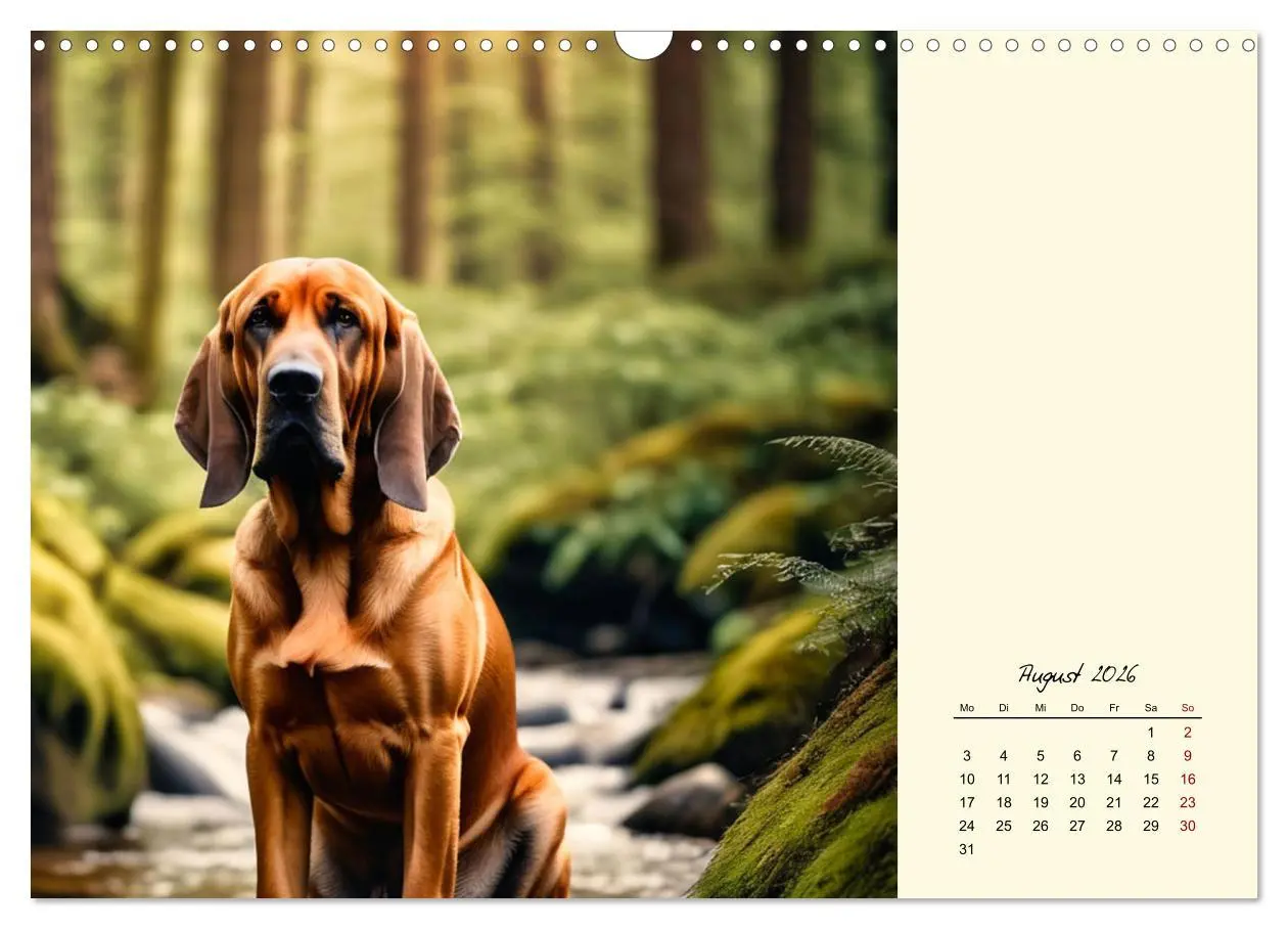 Bild: 9783457252345 | Bloodhound - Mächtige Spürnase (Wandkalender 2026 DIN A3 quer),...