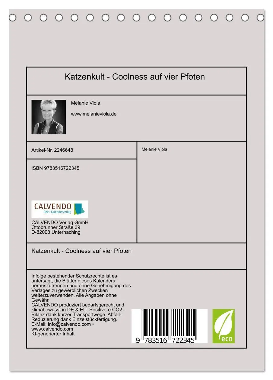 Bild: 9783516722345 | Katzenkult - Coolness auf vier Pfoten (Tischkalender 2026 DIN A5...