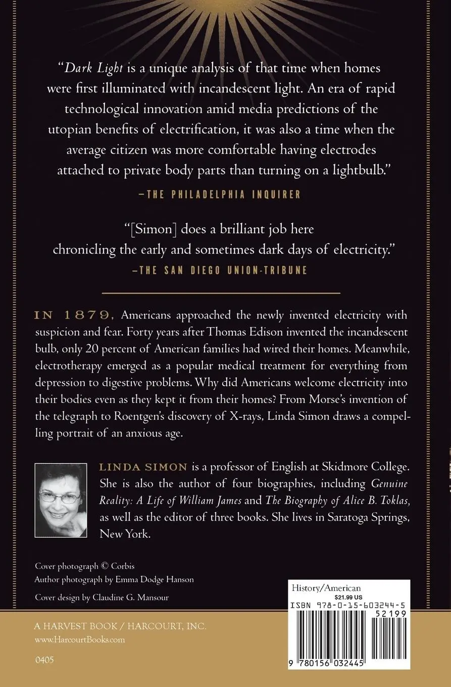 Rückseite: 9780156032445 | Dark Light | Electricity and Anxiety from the Telegraph to the X-Ray