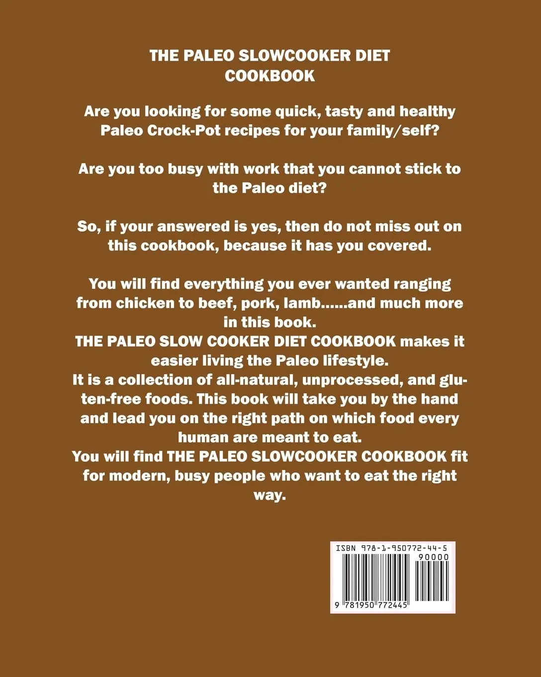 Rückseite: 9781950772445 | THE PALEO SLOWCOOKER DIET COOKBOOK | Mary Carter | Taschenbuch | 2019