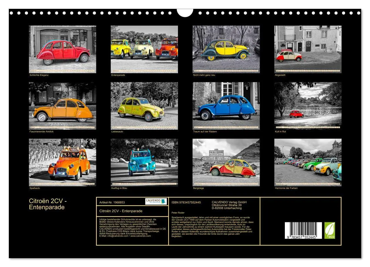 Bild: 9783457552445 | Citroën 2CV - Entenparade (Wandkalender 2026 DIN A3 quer), CALVENDO...