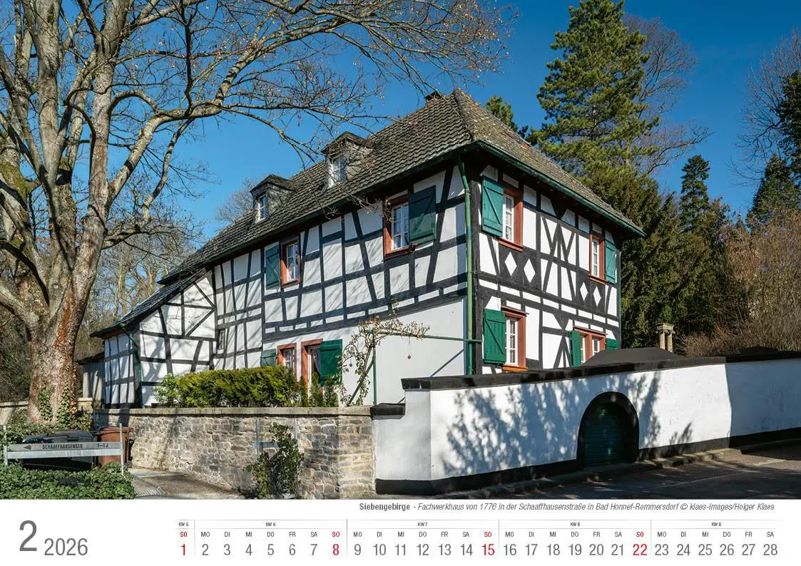 Bild: 9783965352445 | Siebengebirge 2026 Bildkalender A4 quer, spiralgebunden | Holger Klaes