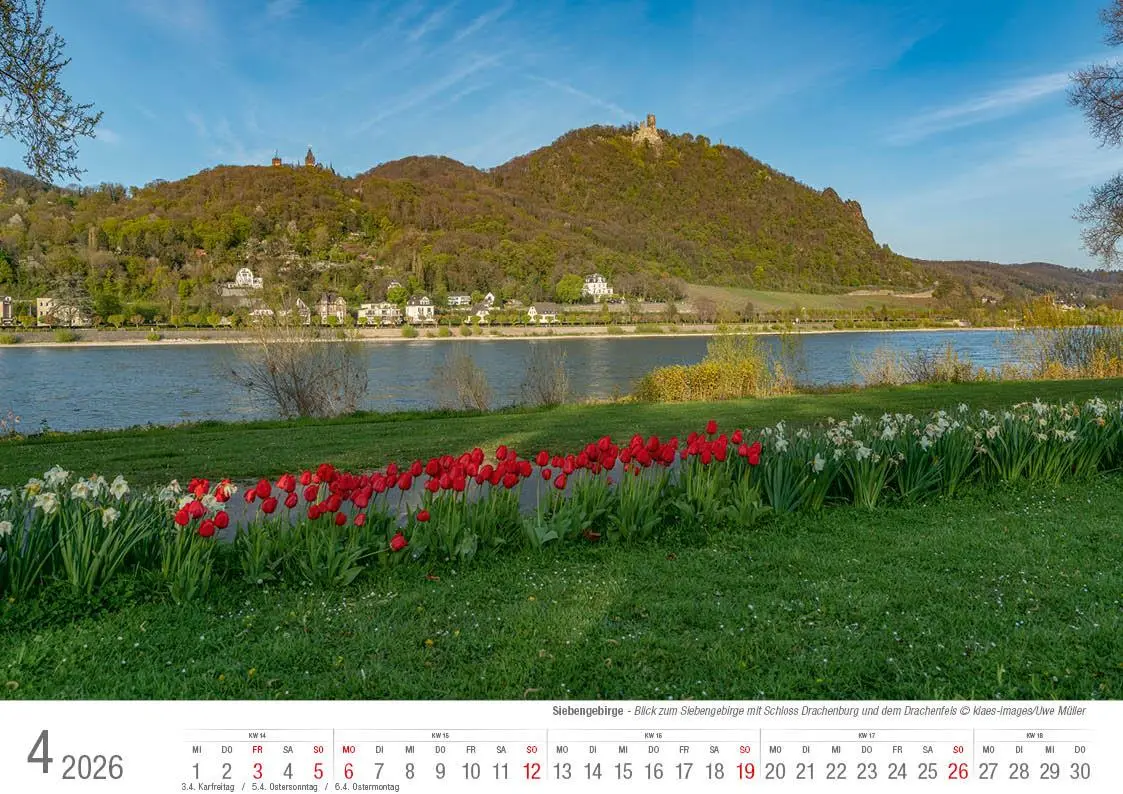 Bild: 9783965352445 | Siebengebirge 2026 Bildkalender A4 quer, spiralgebunden | Holger Klaes