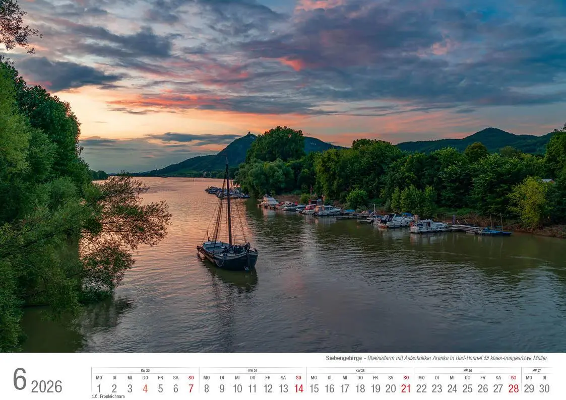 Bild: 9783965352445 | Siebengebirge 2026 Bildkalender A4 quer, spiralgebunden | Holger Klaes