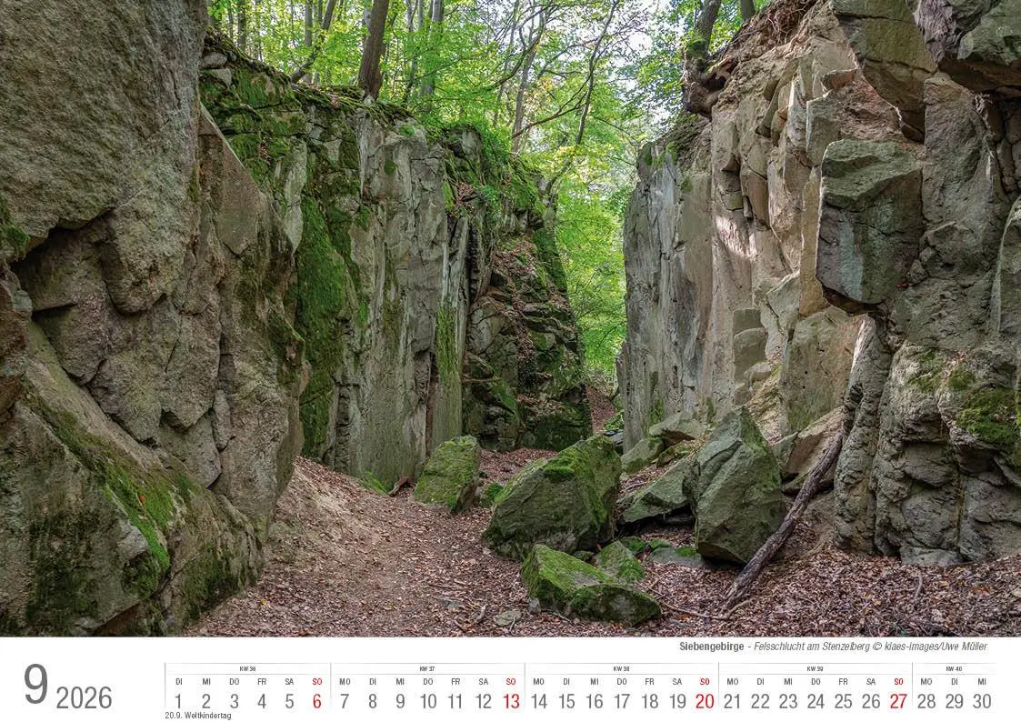 Bild: 9783965352445 | Siebengebirge 2026 Bildkalender A4 quer, spiralgebunden | Holger Klaes