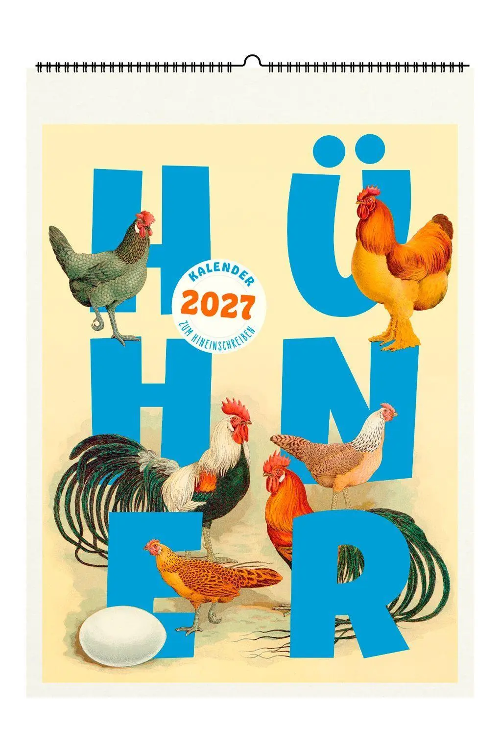 Cover: 9783968492445 | Hühner. Wandkalender 2027 | Mit Kalendarium mit Platz für Notizen