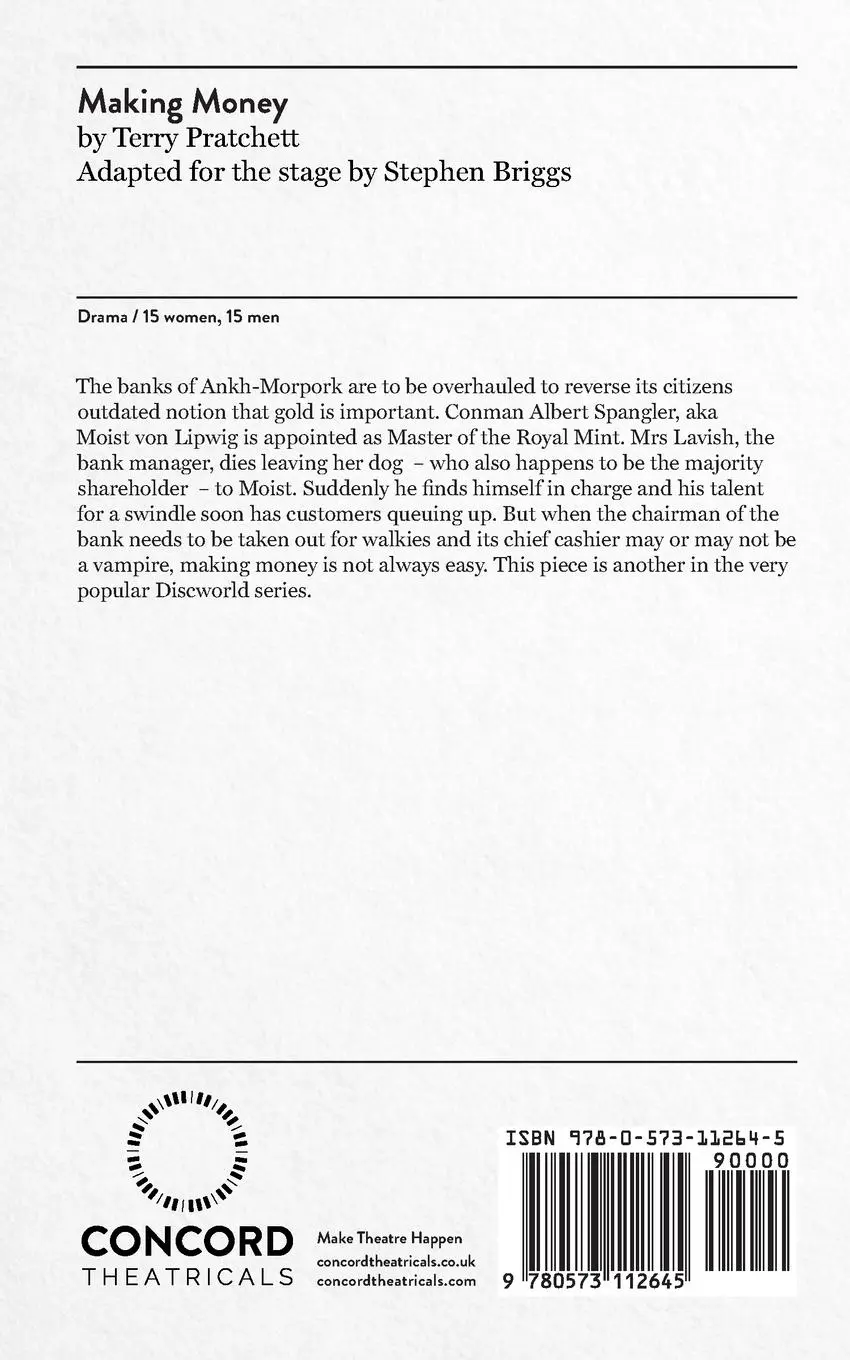 Rückseite: 9780573112645 | Making Money | Terry Pratchett | Taschenbuch | Kartoniert / Broschiert