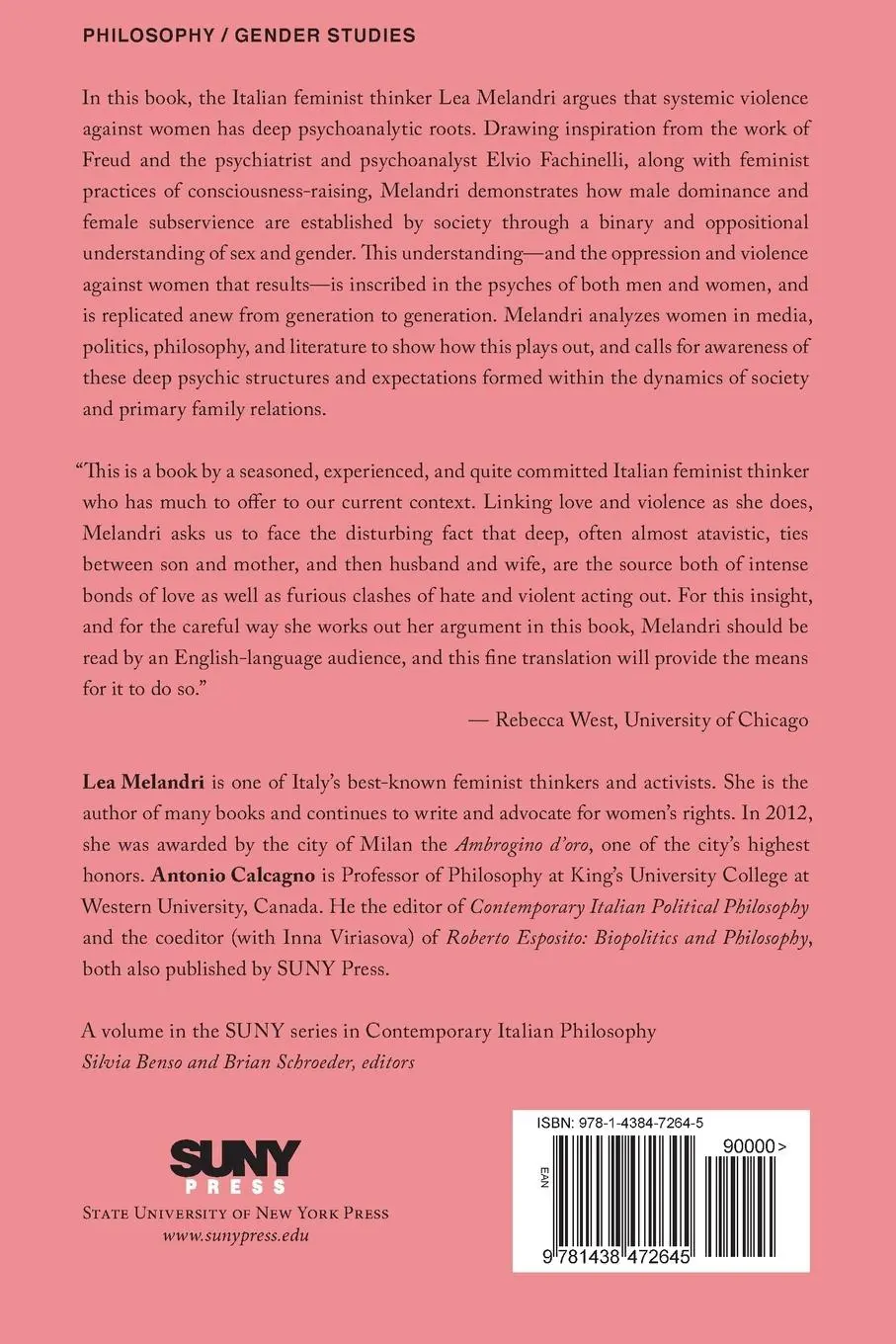 Rückseite: 9781438472645 | Love and Violence | The Vexatious Factors of Civilization | Melandri