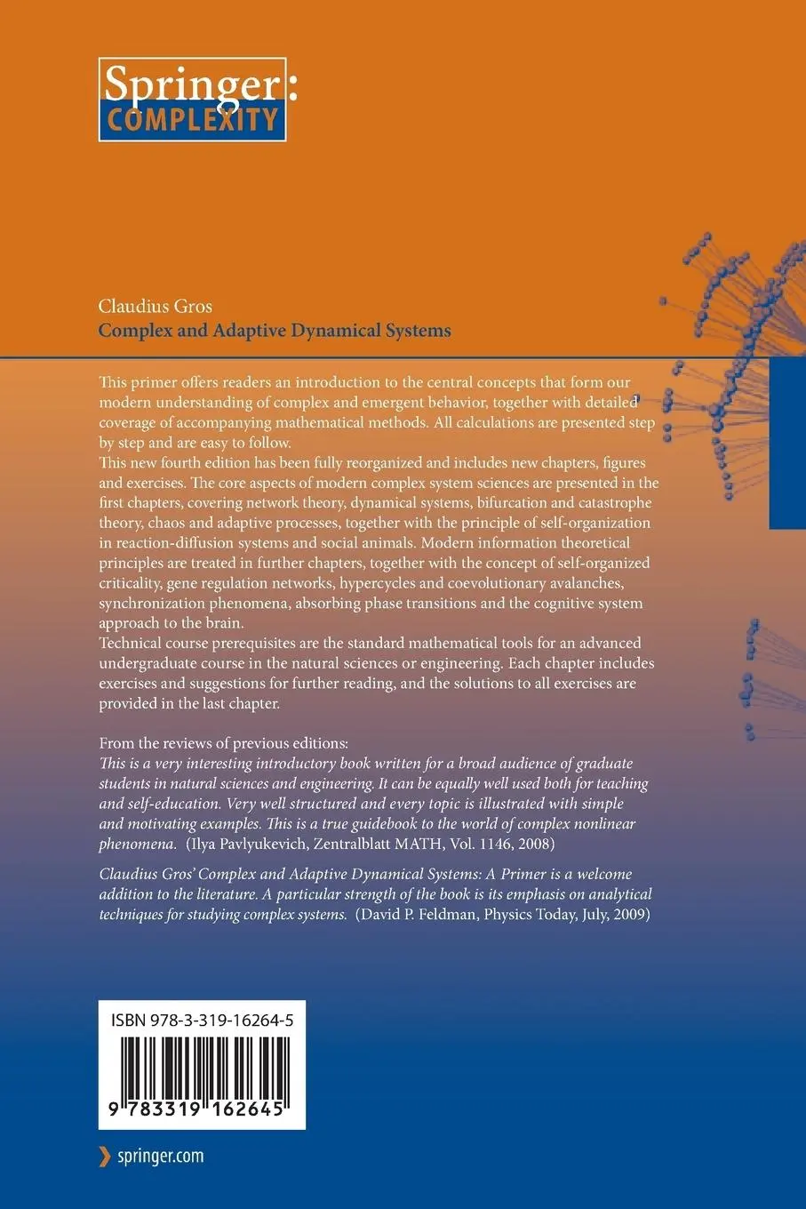 Rückseite: 9783319162645 | Complex and Adaptive Dynamical Systems | A Primer | Claudius Gros