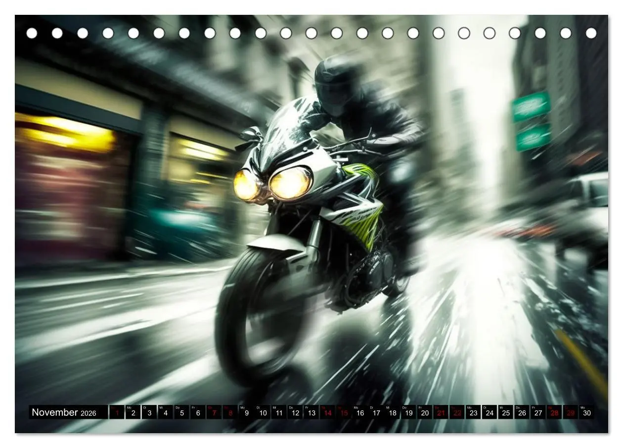 Bild: 9783457532645 | Motorrad Speed (Tischkalender 2026 DIN A5 quer), CALVENDO...