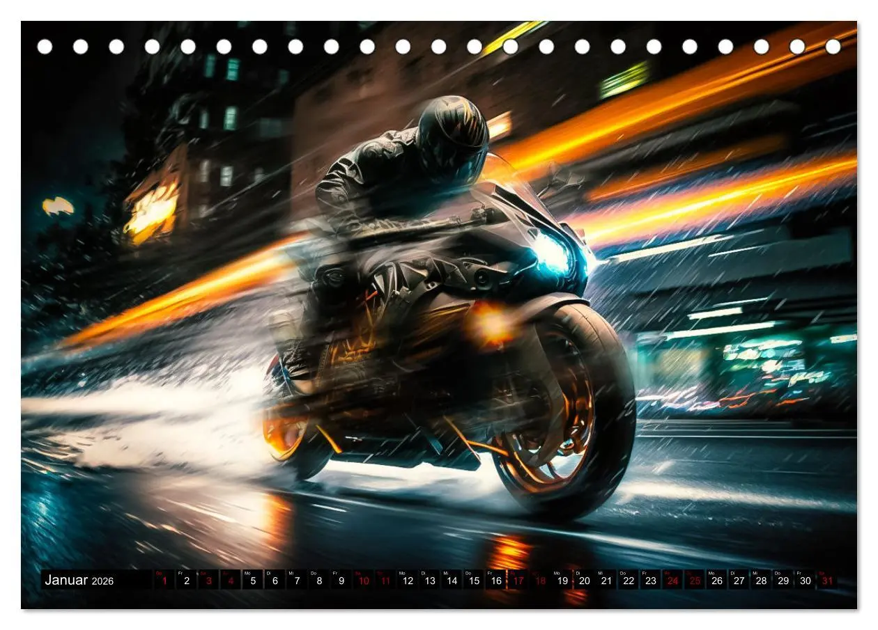 Bild: 9783457532645 | Motorrad Speed (Tischkalender 2026 DIN A5 quer), CALVENDO...