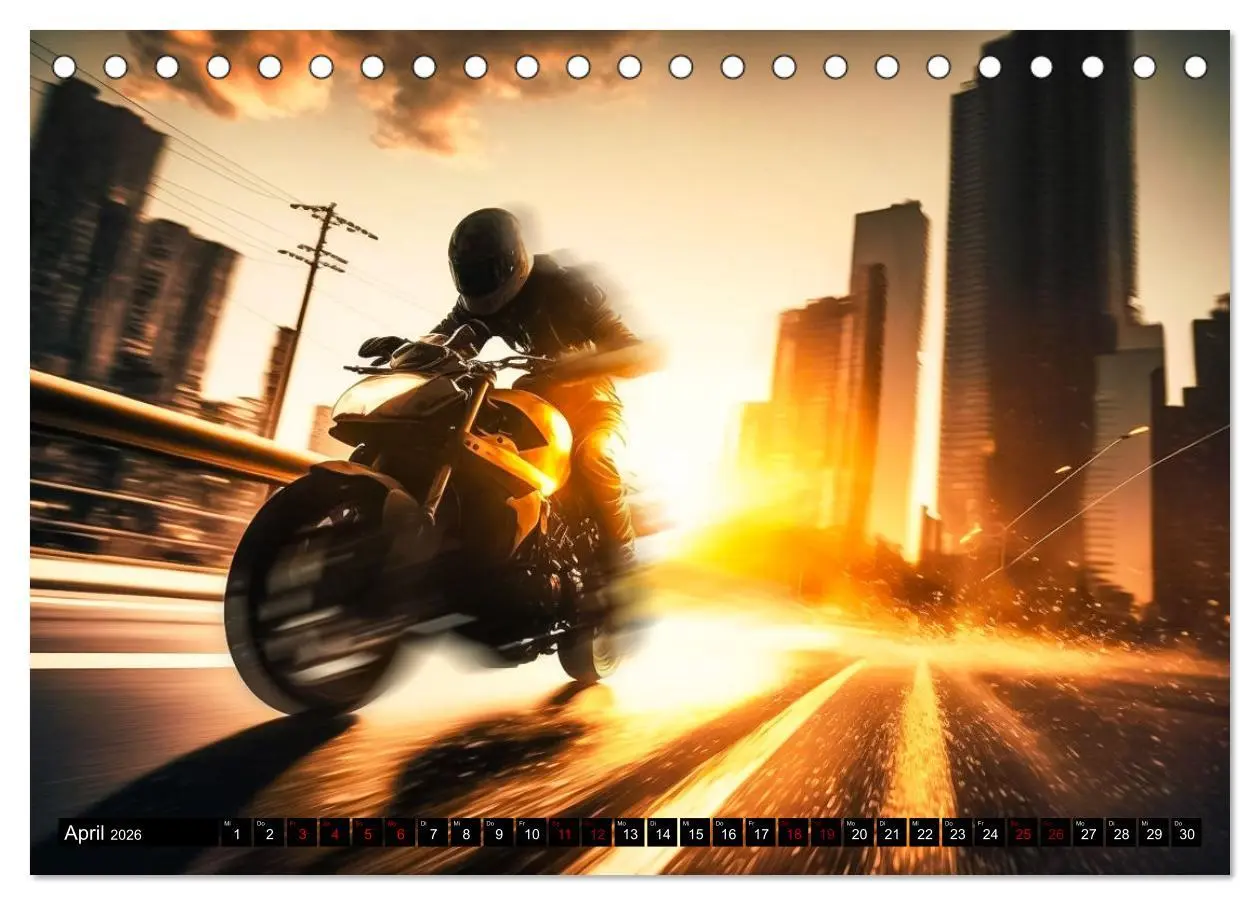 Bild: 9783457532645 | Motorrad Speed (Tischkalender 2026 DIN A5 quer), CALVENDO...