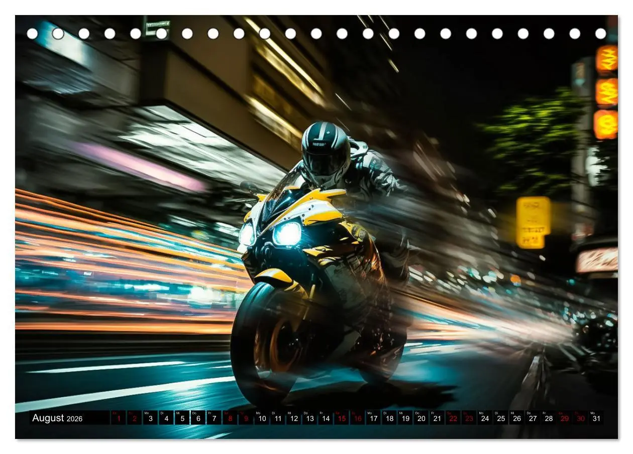 Bild: 9783457532645 | Motorrad Speed (Tischkalender 2026 DIN A5 quer), CALVENDO...