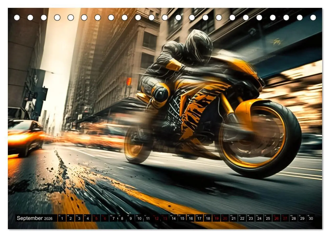 Bild: 9783457532645 | Motorrad Speed (Tischkalender 2026 DIN A5 quer), CALVENDO...