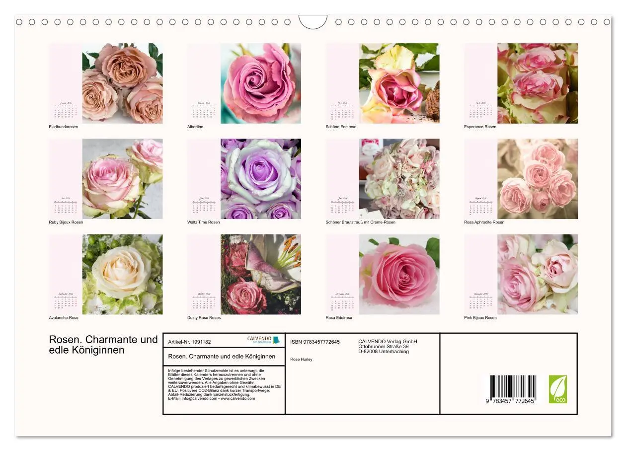 Bild: 9783457772645 | Rosen. Charmante und edle Königinnen (Wandkalender 2026 DIN A3...
