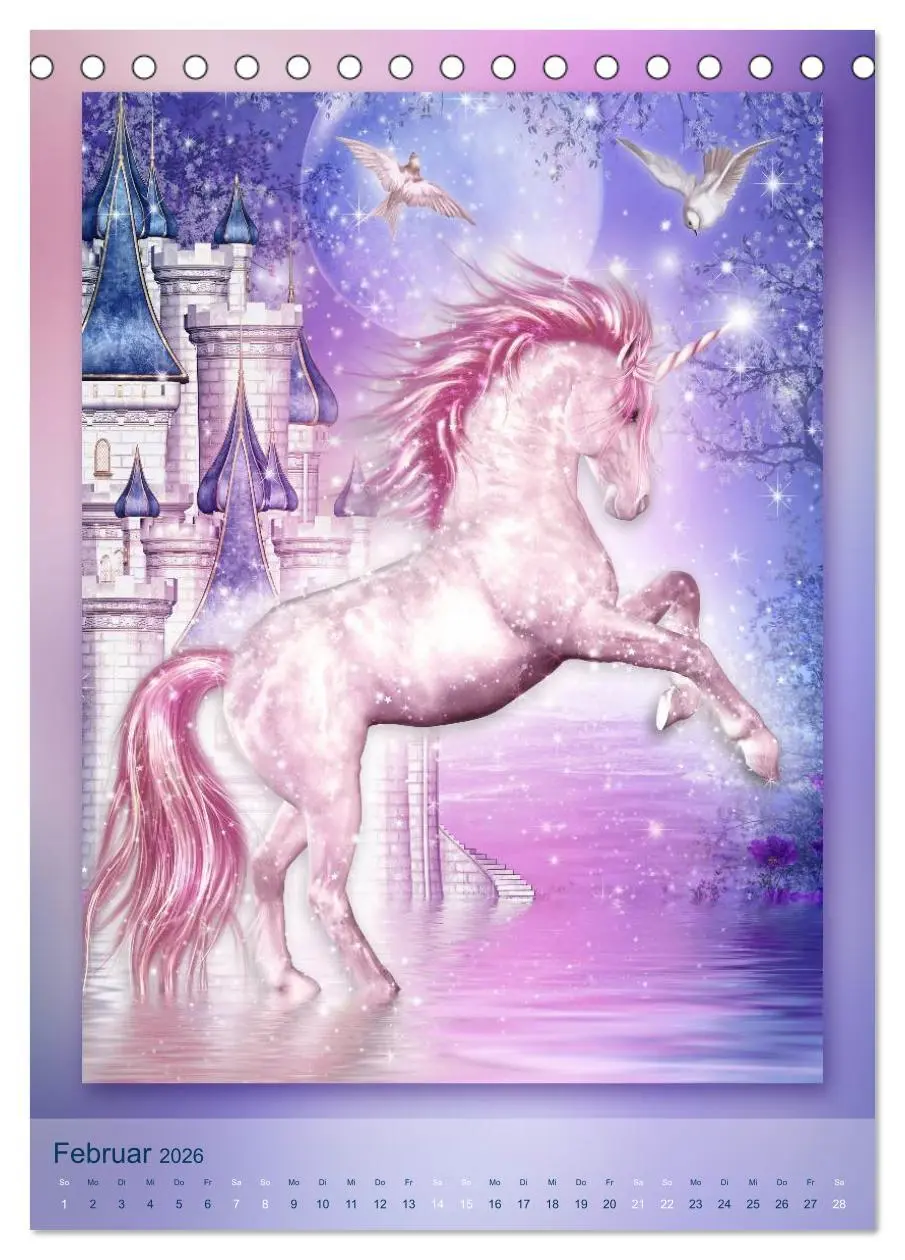 Bild: 9783516482645 | Einhörner - Kalender (Tischkalender 2026 DIN A5 hoch), CALVENDO...