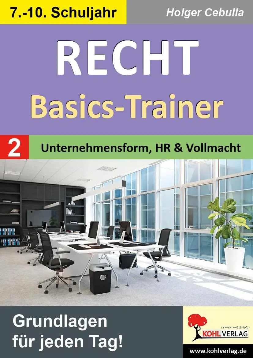 Cover: 9783988412645 | Recht - Basics-Trainer / Band 2: Unternehmensform, Handelsregister...