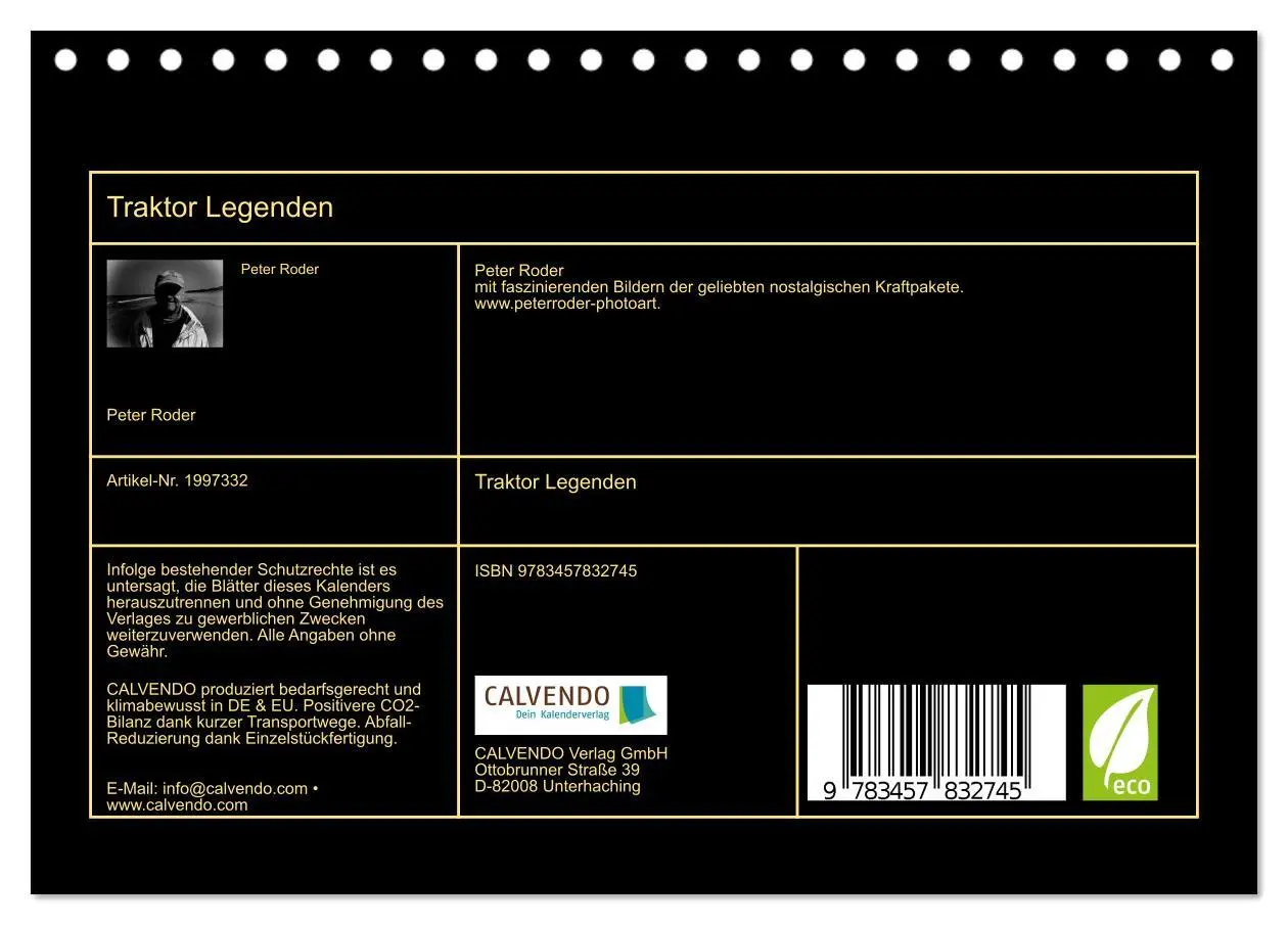 Bild: 9783457832745 | Traktor Legenden (Tischkalender 2026 DIN A5 quer), CALVENDO...