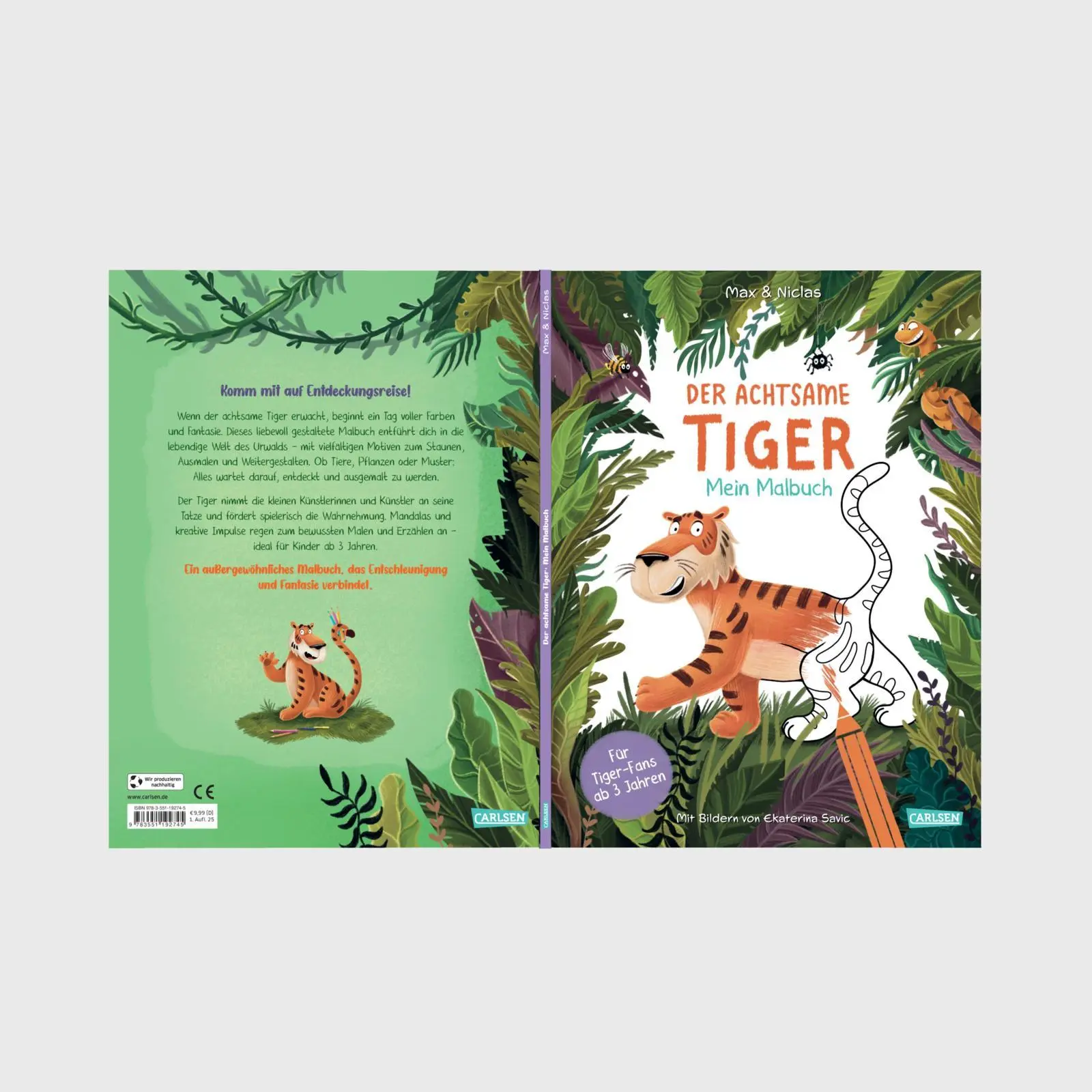 Bild: 9783551192745 | Der achtsame Tiger: Mein Malbuch | Max &amp; Niclas | Taschenbuch | 64 S.