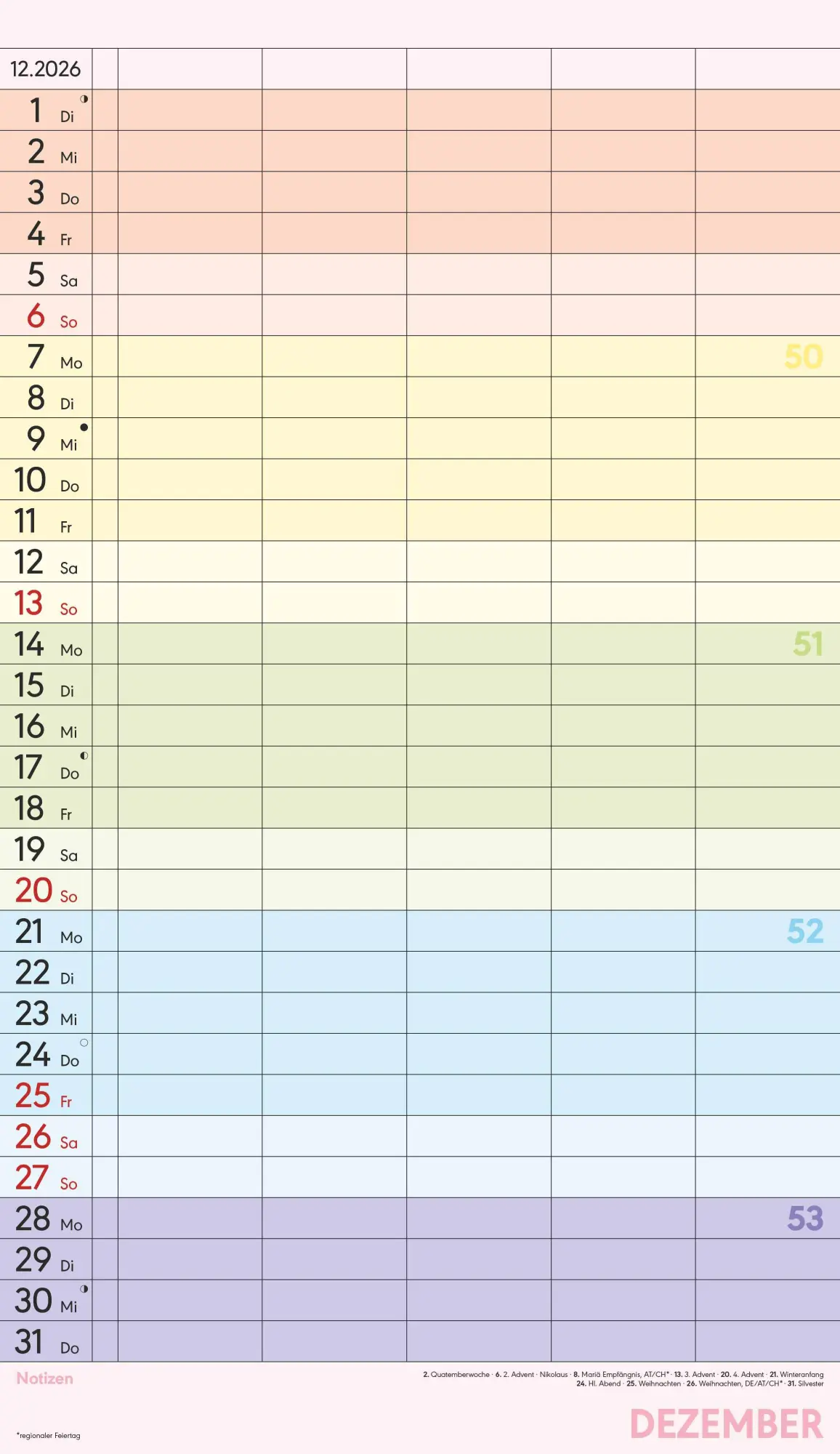 Bild: 4069095002845 | Superplaner Farbenfroh 2026 - 5 Spalten - Familienkalender 26x45 cm...