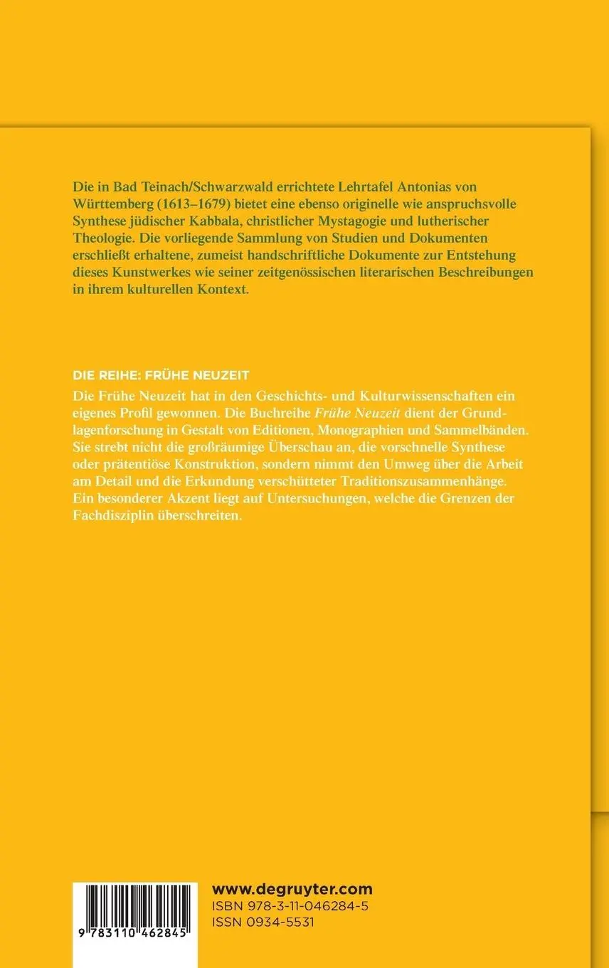 Rückseite: 9783110462845 | Die kabbalistische Lehrtafel der Antonia von Württemberg | Gruhl | IX