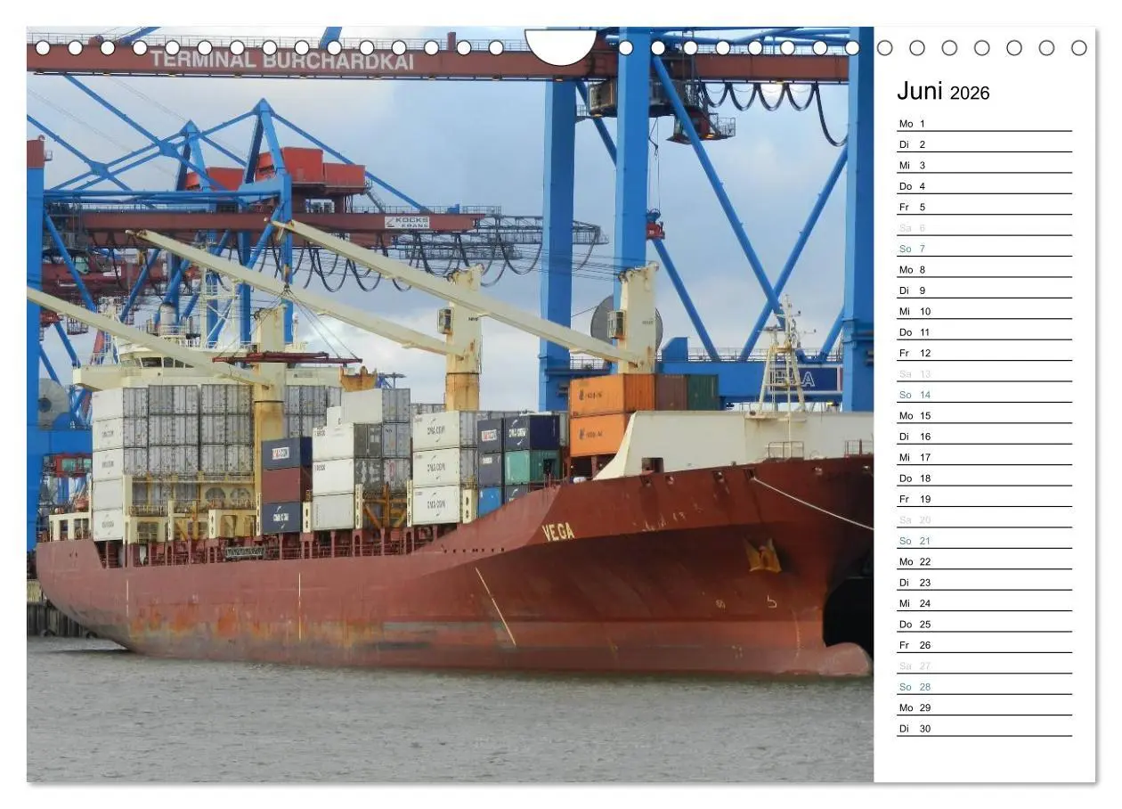 Bild: 9783516152845 | Hafen Hamburg (Wandkalender 2026 DIN A4 quer), CALVENDO Monatskalender