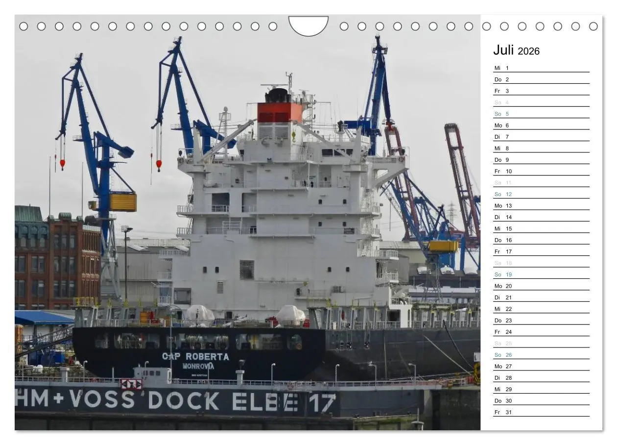 Bild: 9783516152845 | Hafen Hamburg (Wandkalender 2026 DIN A4 quer), CALVENDO Monatskalender