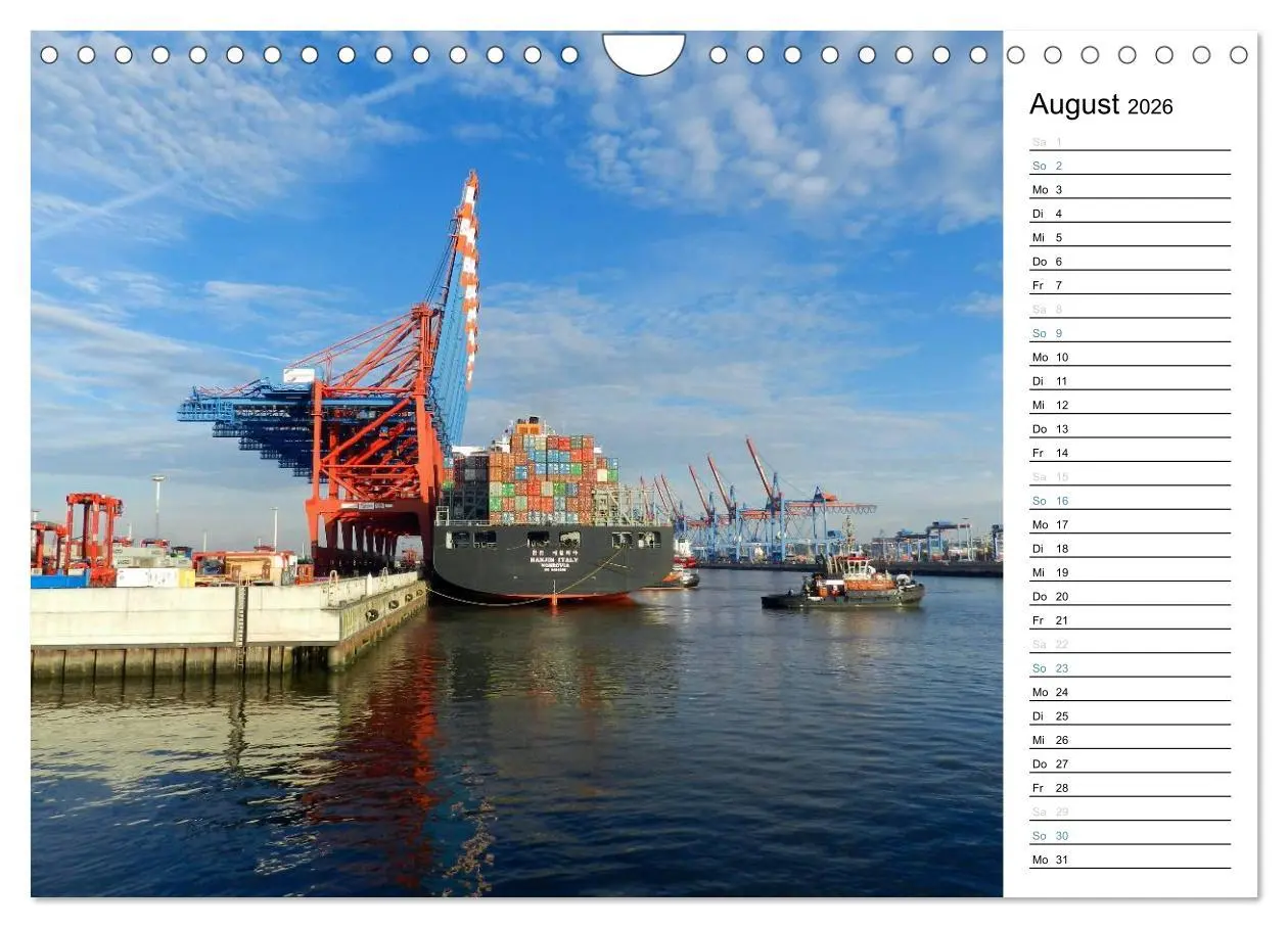 Bild: 9783516152845 | Hafen Hamburg (Wandkalender 2026 DIN A4 quer), CALVENDO Monatskalender