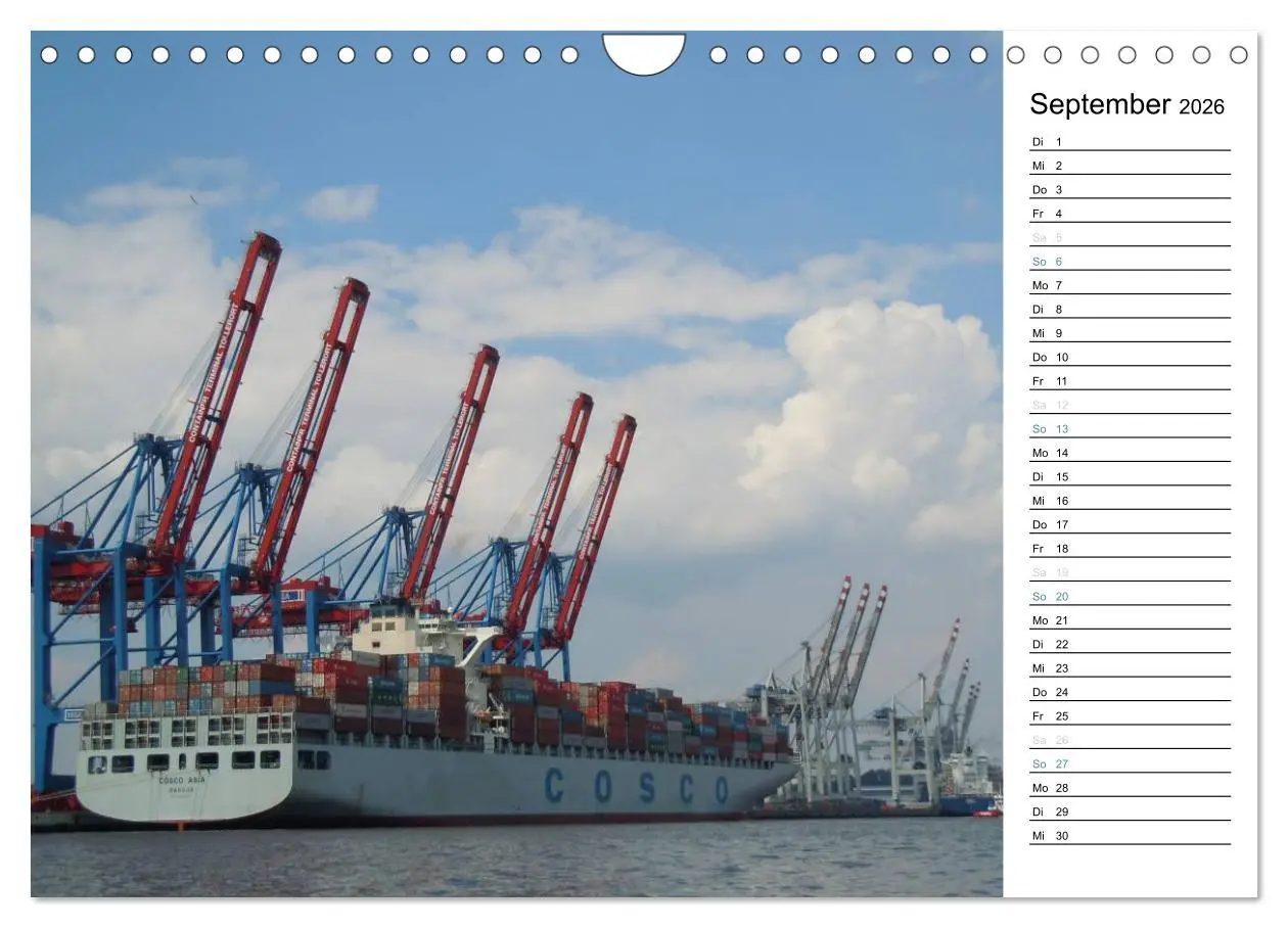 Bild: 9783516152845 | Hafen Hamburg (Wandkalender 2026 DIN A4 quer), CALVENDO Monatskalender